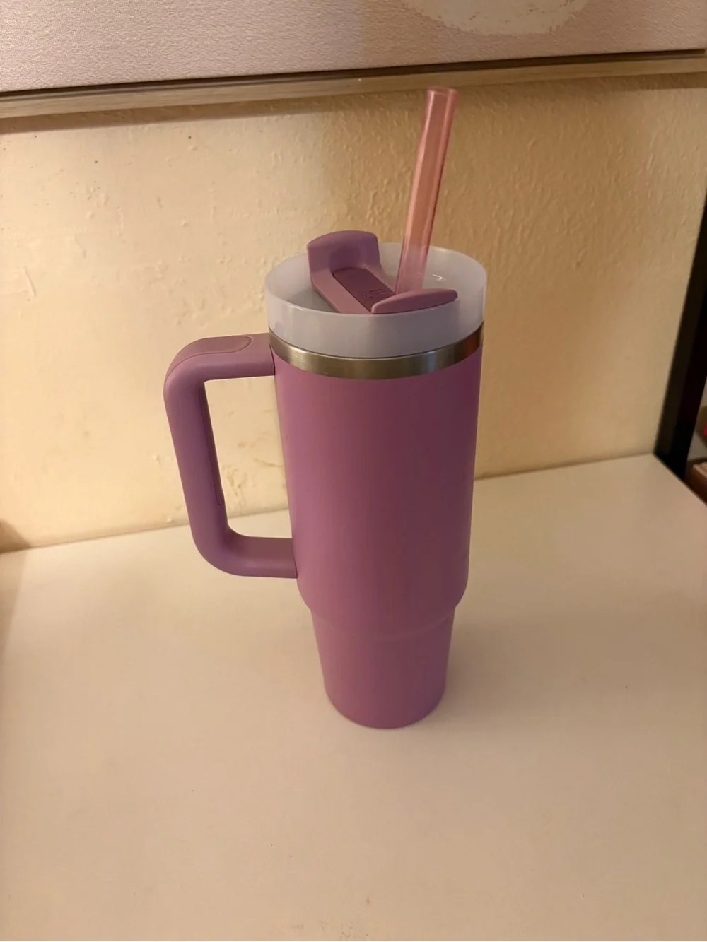 Stanley Lilac Travel Tumbler with Handle and Straw - Picture 2 of 2
